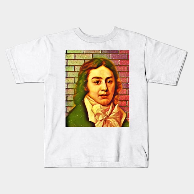 Samuel Taylor Coleridge Snow Portrait | Samuel Taylor Coleridge Artwork 15 Kids T-Shirt by JustLit